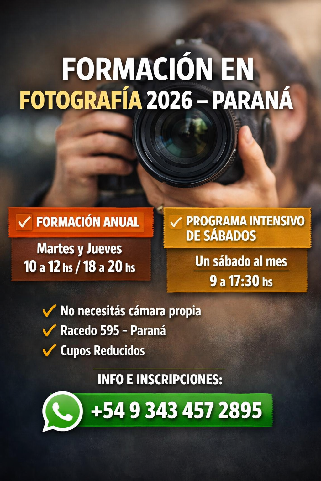 FORMACIÓN ANUAL EN FOTOGRAFÍA EN PARANA AFOCREER